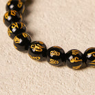 FuAttract Blessed Clarity – Ice Obsidian Pixiu with Tiger Eye & Om Mani Padme Hum Beads Bracelet - image 5