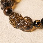 FuAttract Blessed Clarity – Ice Obsidian Pixiu with Tiger Eye & Om Mani Padme Hum Beads Bracelet - image 4