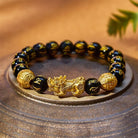 FuAttract Abundance & Protection – Black Onyx Om Mani Padme Hum Beads Pixiu Bracelet - 10mm - image 0