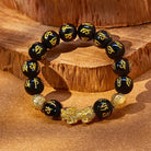 FuAttract Abundance & Protection – Black Onyx Om Mani Padme Hum Beads Pixiu Bracelet - 14mm - image 14