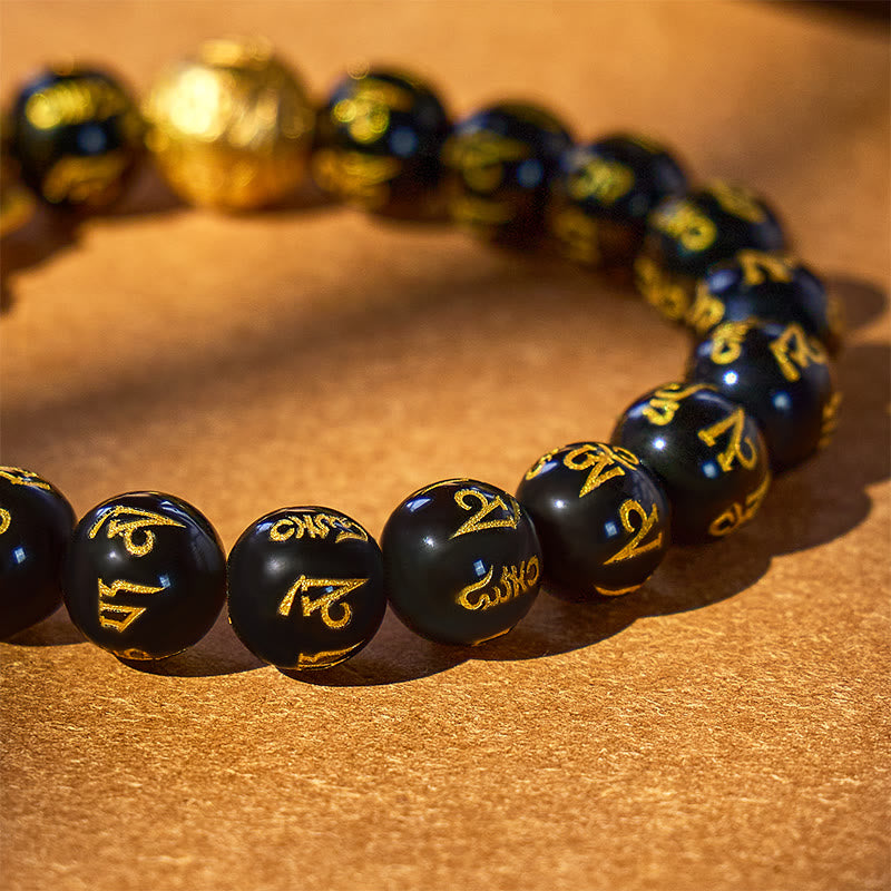 FuAttract Abundance & Protection – Black Onyx Om Mani Padme Hum Beads Pixiu Bracelet - image 7
