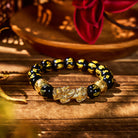 FuAttract Abundance & Protection – Black Onyx Om Mani Padme Hum Beads Pixiu Bracelet - 12mm - image 12