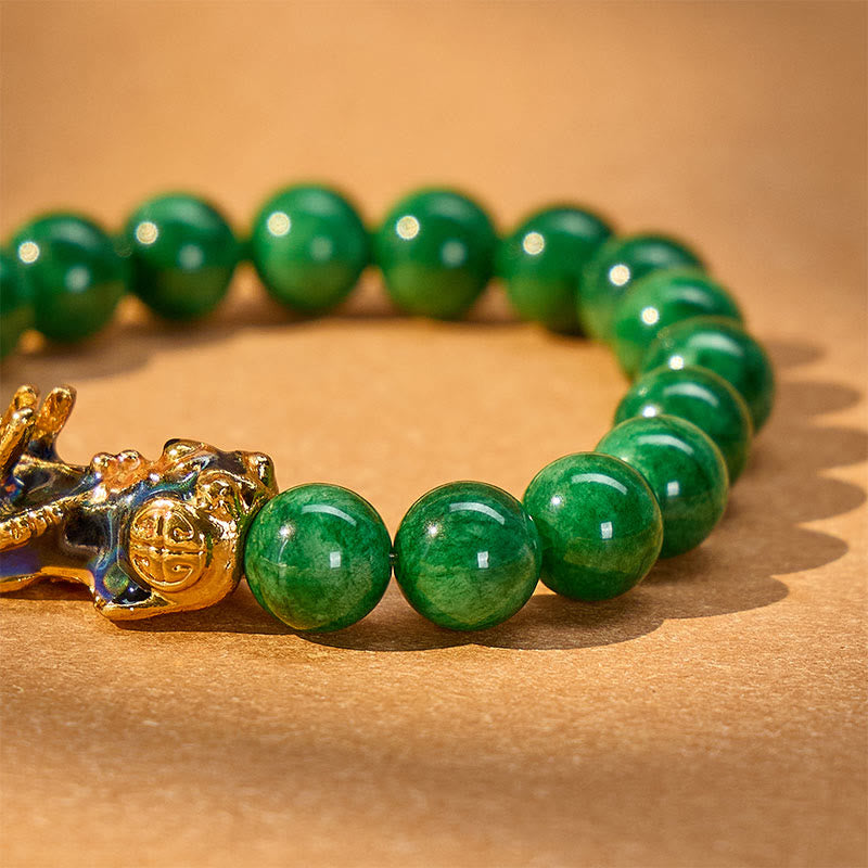 FuAttract Harmony of Fortune Bracelet –  Cyan Jade With FengShui Pixiu - image 5