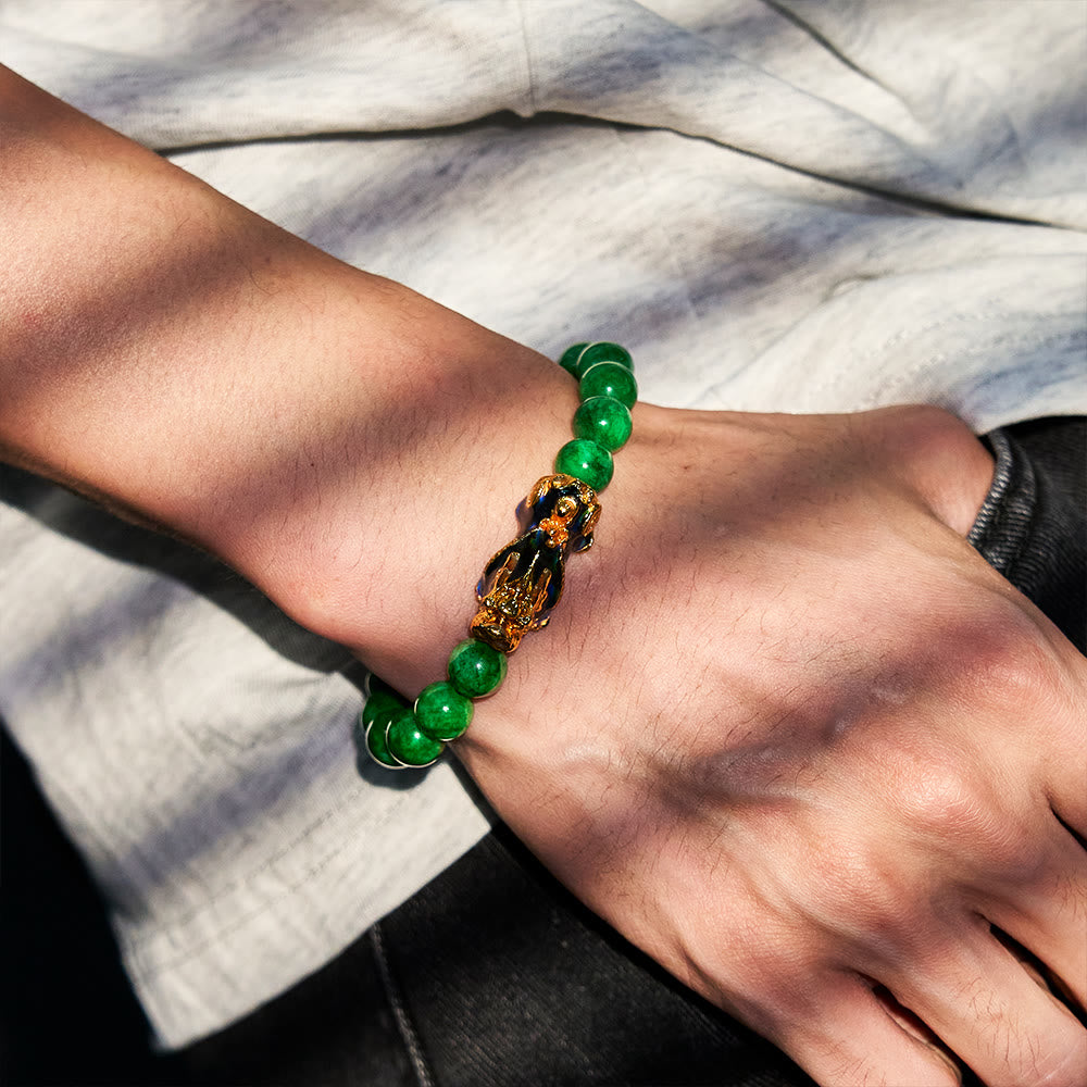 FuAttract Harmony of Fortune Bracelet –  Cyan Jade With FengShui Pixiu - image 3