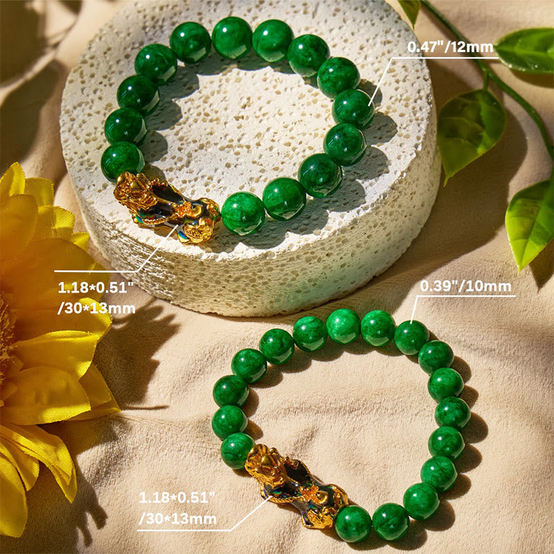 FuAttract Harmony of Fortune Bracelet –  Cyan Jade With FengShui Pixiu - image 5