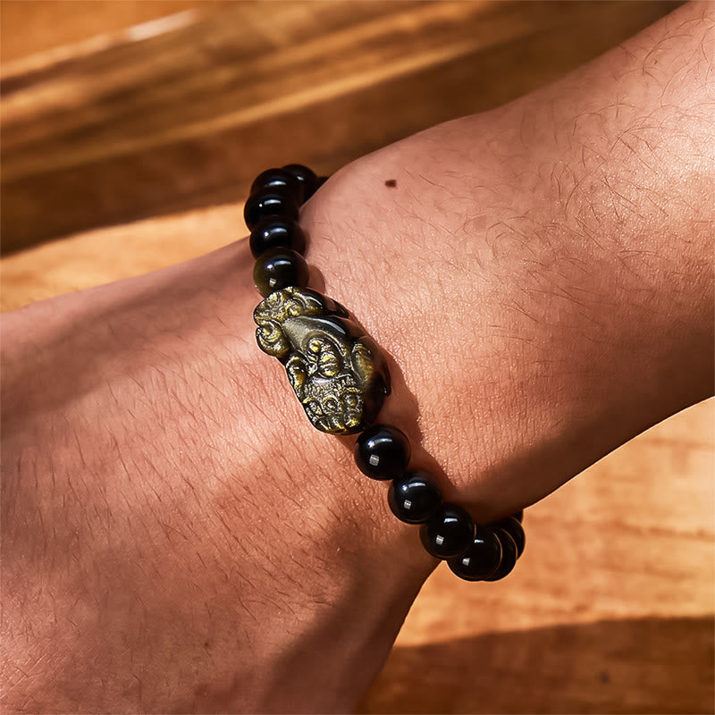 FuAttract Golden Aura Accelerator - Premium Gold Sheen Obsidian Pixiu Bracelet - image 5