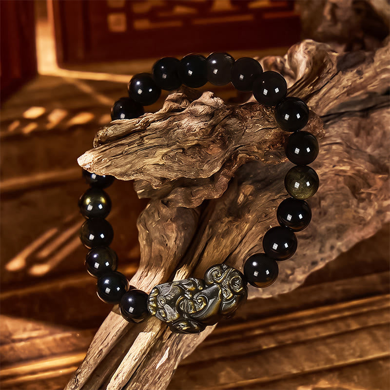 FuAttract Golden Aura Accelerator - Premium Gold Sheen Obsidian Pixiu Bracelet - image 2
