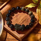 FuAttract Golden Aura Accelerator - Premium Gold Sheen Obsidian Pixiu Bracelet - 14mm - image 15