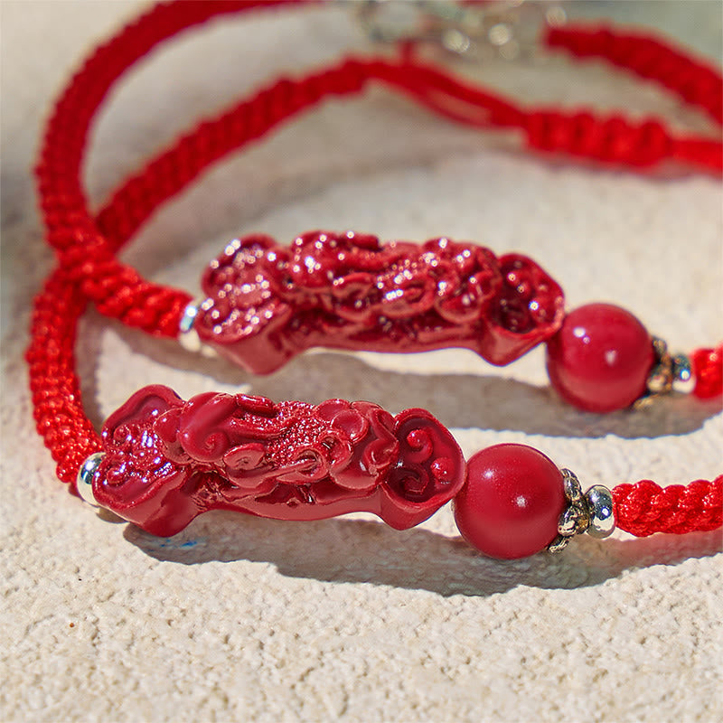 FuAttract Protective Power – Handcrafted Cinnabar Pixiu Braided Bracelet - image 4