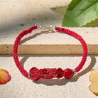 FuAttract Protective Power – Handcrafted Cinnabar Pixiu Braided Bracelet - Buckle Rope - Wine red - image 14
