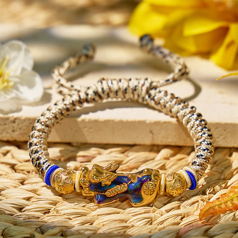 FuAttract Wealth Talisman - Thermochromic Pixiu String Bracelet - Off-white - image 0