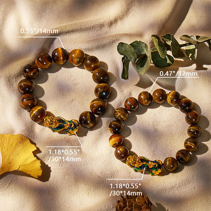 FuAttract Fortune Defender- Handcrafted Tiger's Eye Bracelet with Thermo-Active Pixiu - image 6