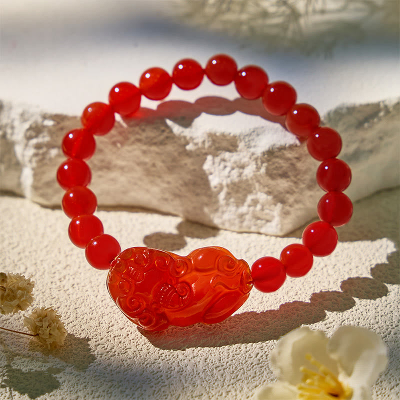 FuAttract Vitality Surge - Natural Red Agate Pixiu Energy Bracelet - image 1