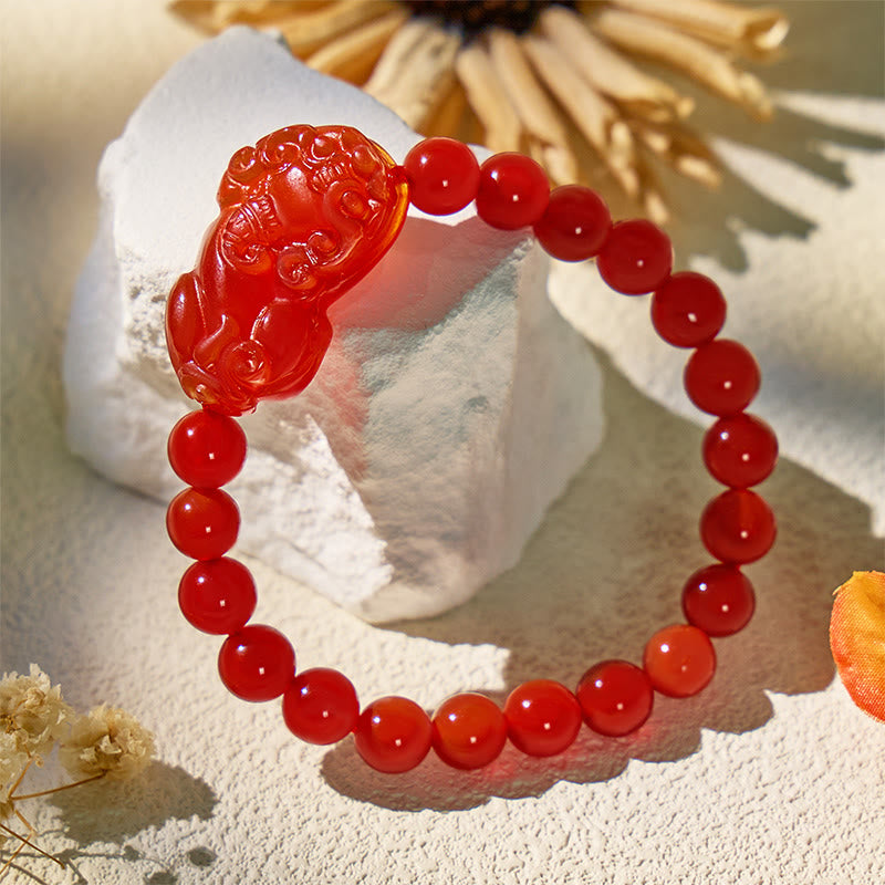 FuAttract Vitality Surge - Natural Red Agate Pixiu Energy Bracelet - image 2