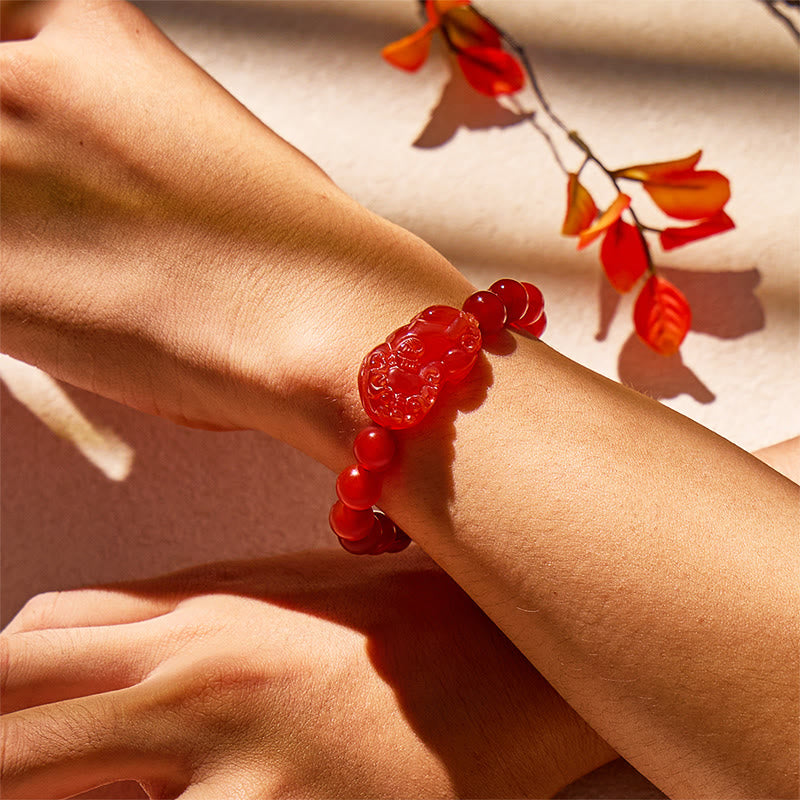 FuAttract Vitality Surge - Natural Red Agate Pixiu Energy Bracelet - image 10