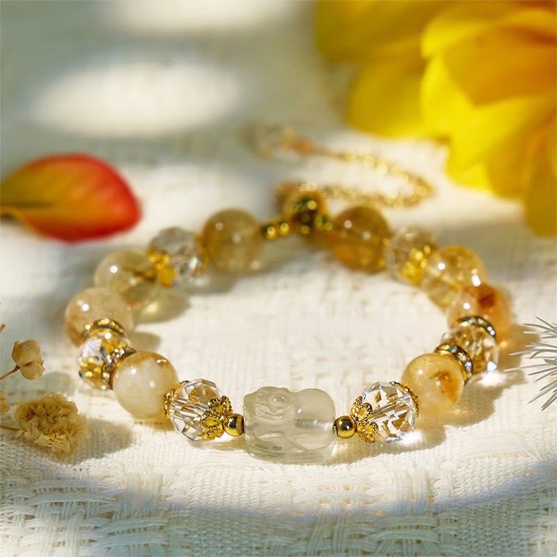 FuAttract Luck Anchor - Citrine Pixiu Bracelet with Adjustable Pull Cord - image 1