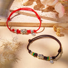 FuAttract Prosperity Braid - Hand-Knotted Fu Charm Silver Pixiu String Bracelet - image 4