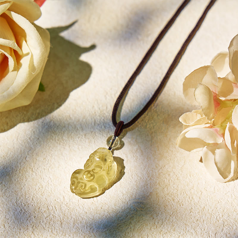 FuAttract Attract Luck & Fortune – Prosperity Citrine Pixiu Necklace - image 1