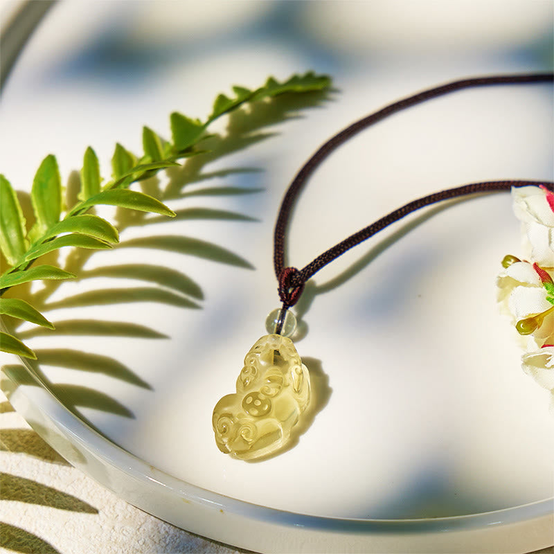 FuAttract Attract Luck & Fortune – Prosperity Citrine Pixiu Necklace - image 3