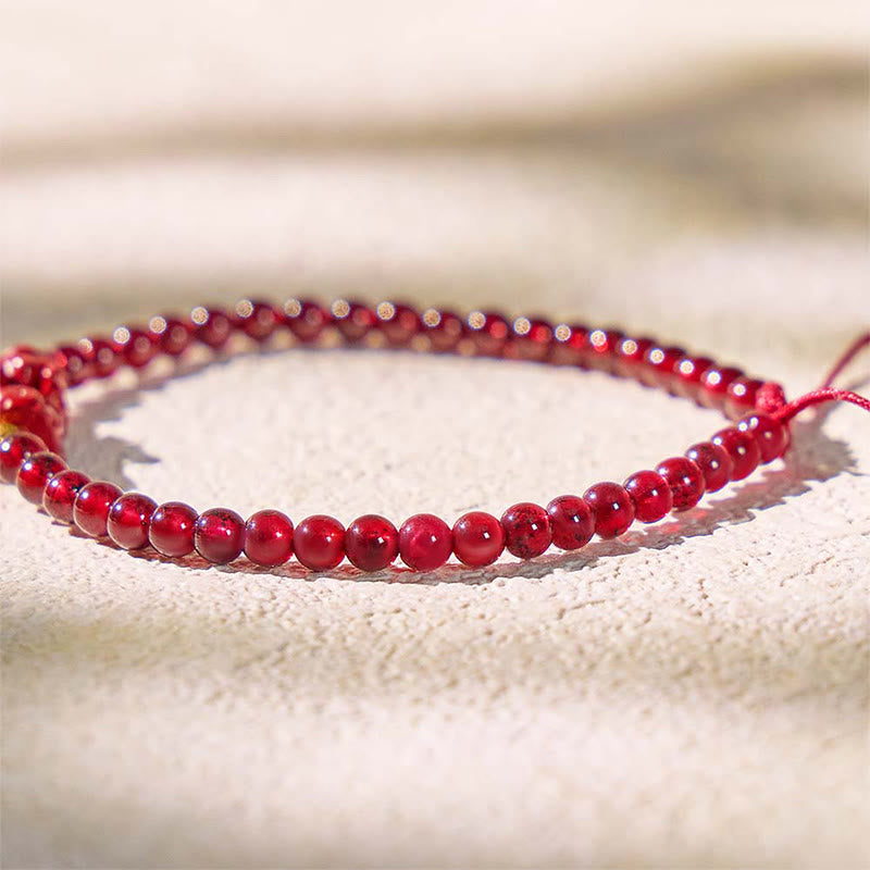 FuAttract Wealth Weaver - Natural Garnet Cinnabar Pixiu Hand-Knotted Bracelet - image 4