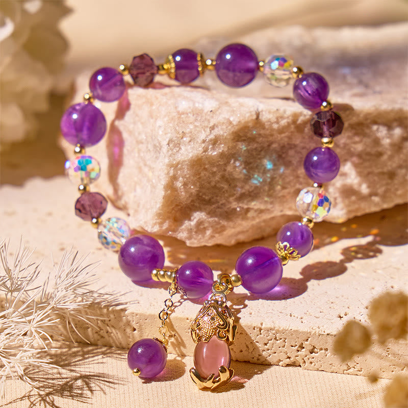 FuAttract Pixiu Talisman Bracelet | Amethyst for Calm, Clarity & Energy Shielding - Amethyst - image 0
