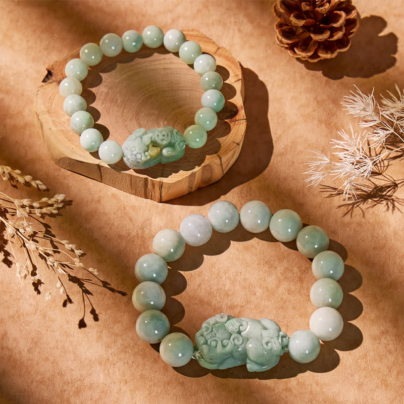 FuAttract Wealth Guardian - Natural Hand-Knotted Jade Pixiu Bracelet - image 6