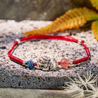 FuAttract Blossom Harmony - Sterling Silver Pixiu Strawberry Quartz Bead Braided Bracelet - Red - image 0