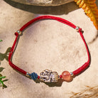 FuAttract Blossom Harmony - Sterling Silver Pixiu Strawberry Quartz Bead Braided Bracelet - image 1