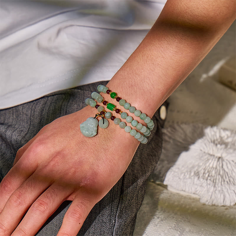 FuAttract Prosperity & Protection Bracelet – Jade + Garnet Pixiu Design - image 15