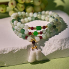 FuAttract Prosperity & Protection Bracelet – Jade + Garnet Pixiu Design - Pixiu - image 0