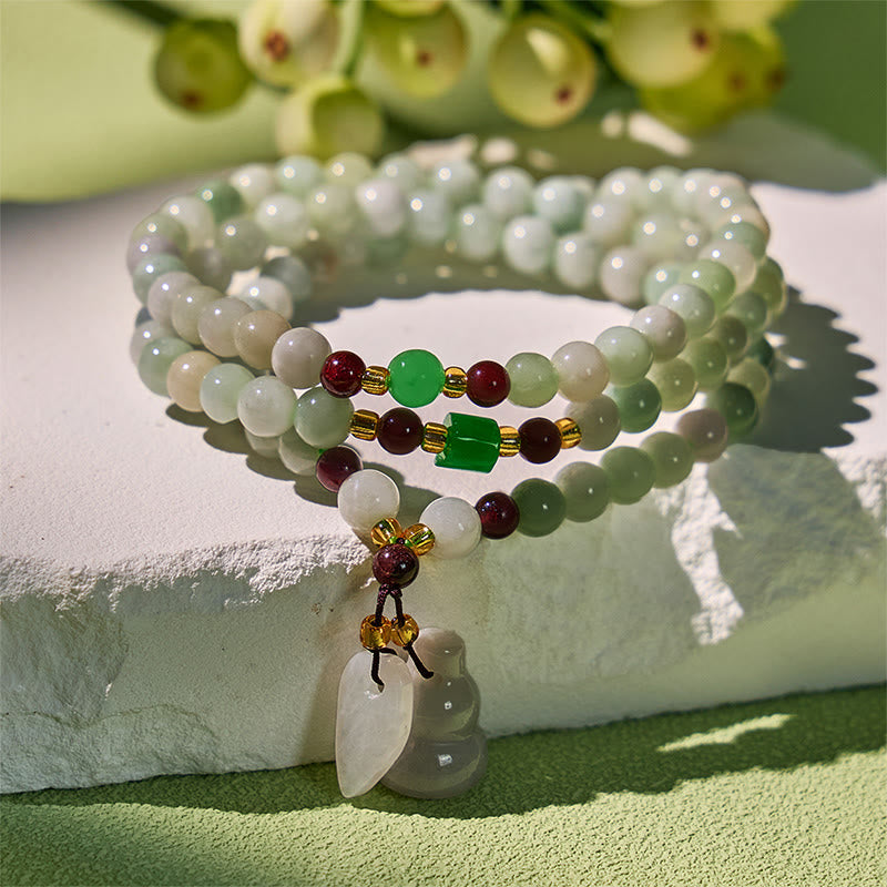 FuAttract Prosperity & Protection Bracelet – Jade + Garnet Pixiu Design - Gourd - image 10