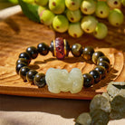 FuAttract Tranquil Wisdom - Handcrafted Jade Pixiu Golden Obsidian Bracelet - image 2