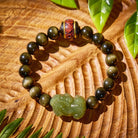 FuAttract Tranquil Wisdom - Handcrafted Jade Pixiu Golden Obsidian Bracelet - image 13