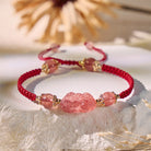 FuAttract Radiant Berry - Natural Strawberry Quartz Pixiu Red String Bracelet - image 2