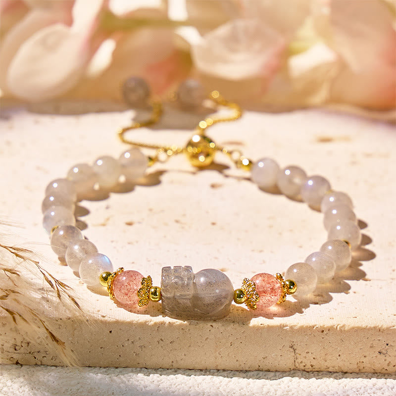 FuAttract Abundance & Healing Crystal Bracelet – Aquamarine, Strawberry Quartz & Pixiu - image 26