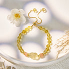 FuAttract Abundance & Healing Crystal Bracelet – Aquamarine, Strawberry Quartz & Pixiu - image 2