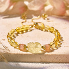 FuAttract Abundance & Healing Crystal Bracelet – Aquamarine, Strawberry Quartz & Pixiu - image 1