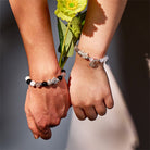 FuAttract Double Happiness - Silver Pixiu Natural Obsidian Bracelet Set - image 1