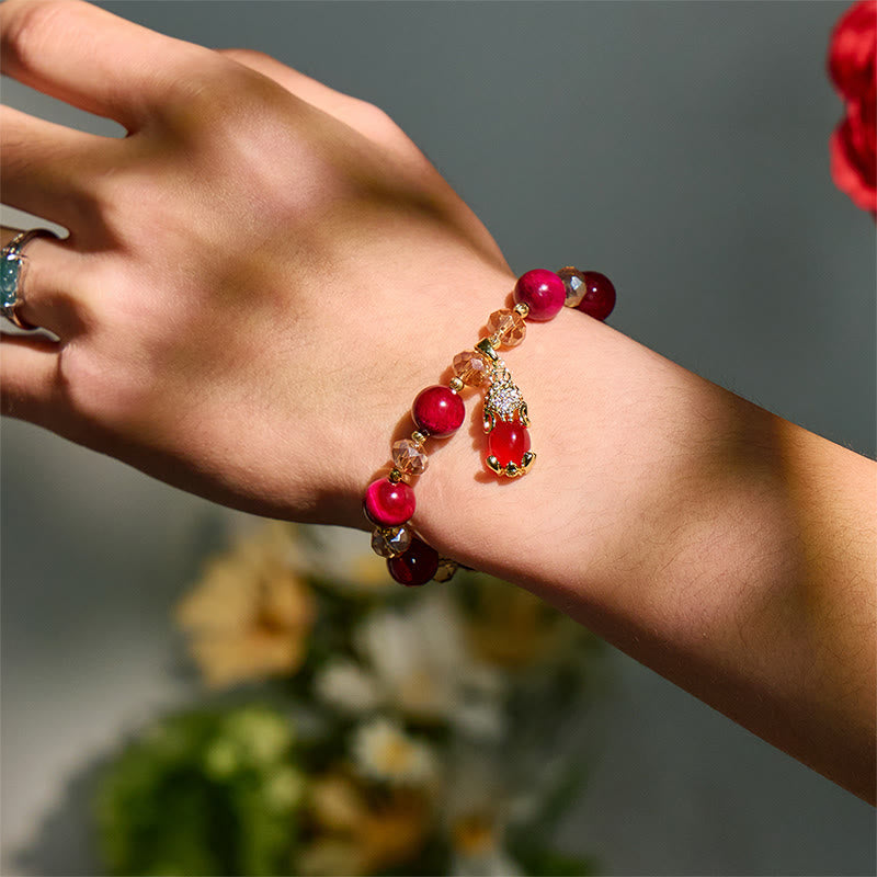 FuAttract Lucky Protection & Prosperity - Red Tiger Eye Stone with Pixiu Pendant Bracelet - image 4
