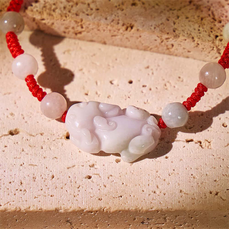 FuAttract Prosperity & Protection – Jadeite Pixiu Red String Bracelet - image 3