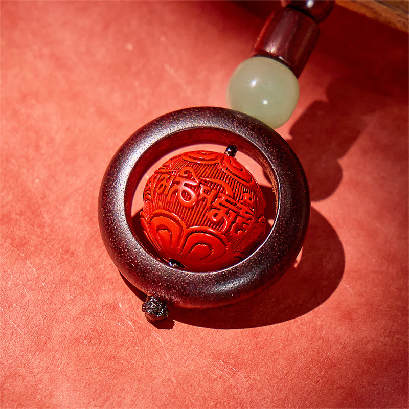 FuAttract Protection & Harmony - Cinnabar Sandalwood Om Mani Padme Hum Pixiu Key Chain - image 10