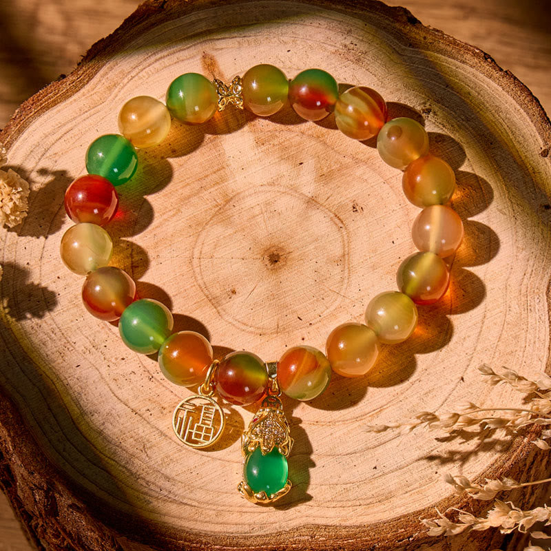 FuAttract Radiant Harmony - Peacock Agate Pixiu Bracelet - image 1