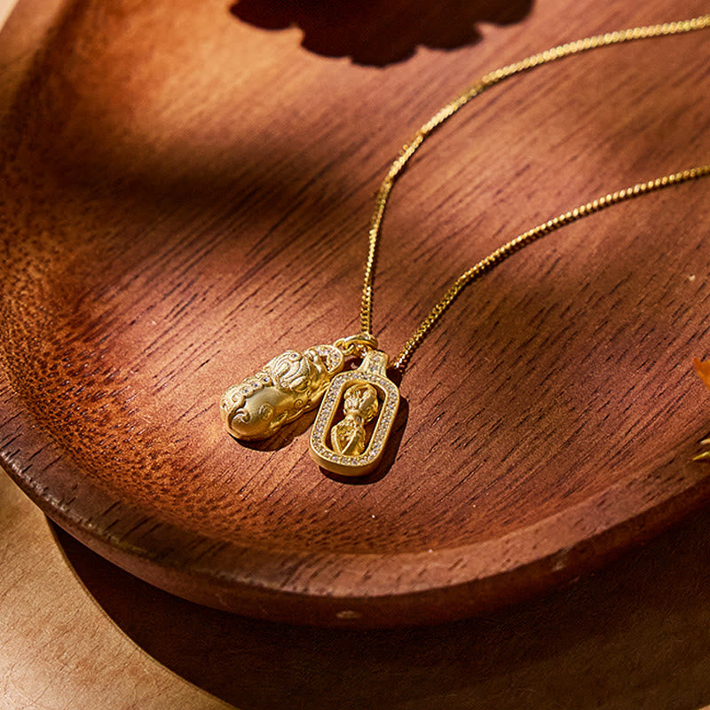 FuAttract Pixiu Power - 925 Sterling Silver & Vajra Protection Necklace for Wealth & Safety - image 1