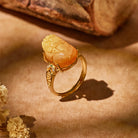 FuAttract Luxe Guardian - S925 Sterling Silver & Natural Amber Pixiu Ring - Amber - image 0