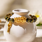 FuAttract Abundance & Energy Shielding Bracelet – Black Onyx 999 Sterling Silver Lotus Pixiu  - image 2