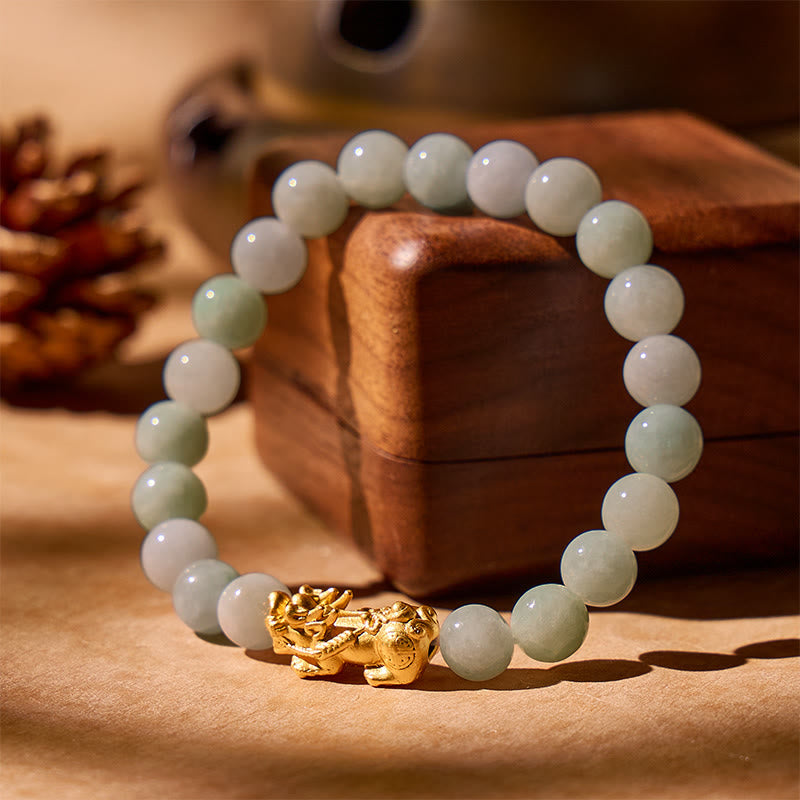 FuAttract Pixiu Wealth Bracelet | Jade & Sterling Silver for Protection and Fortune - image 1