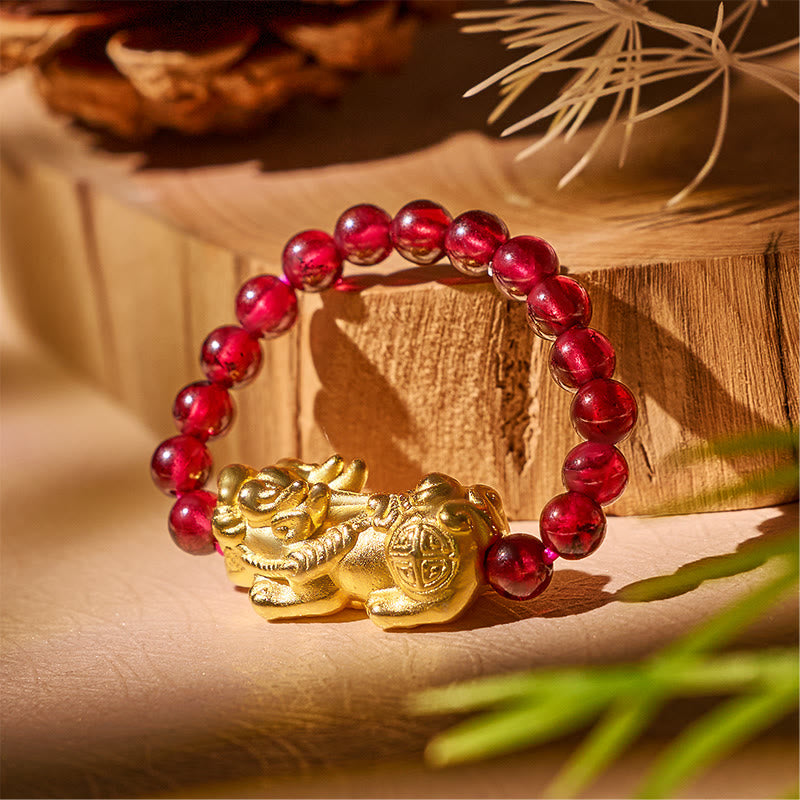 FuAttract Pixiu Ring with Garnet – For Love, Strength & Wealth - image 2