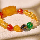 FuAttract God of Wealth Feng Shui Citrine Bracelet with Pixiu & Agate - image 3