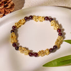 FuAttract Abundance & Protection Garnet Bracelet with Seven Pixiu Charms - 7mm - image 0
