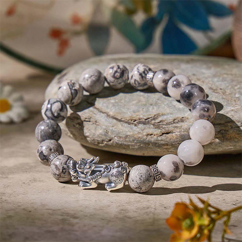 FuAttract Protective Prosperity Current– Picture Jasper Pixiu Bracele - 10mm - image 0